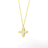 Elegant Crystal-Studded Clover Pendant